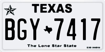 TX license plate BGY7417