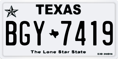 TX license plate BGY7419