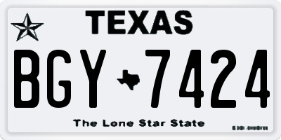 TX license plate BGY7424