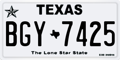 TX license plate BGY7425