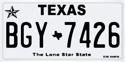 TX license plate BGY7426