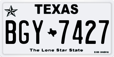 TX license plate BGY7427
