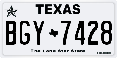 TX license plate BGY7428