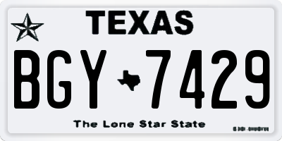 TX license plate BGY7429