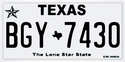 TX license plate BGY7430