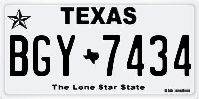 TX license plate BGY7434