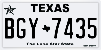TX license plate BGY7435