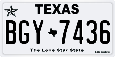 TX license plate BGY7436