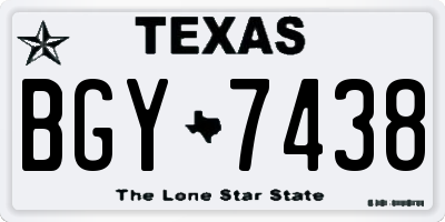 TX license plate BGY7438
