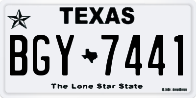 TX license plate BGY7441