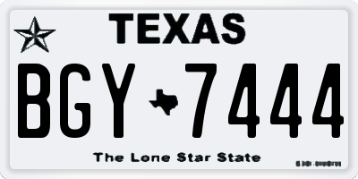 TX license plate BGY7444