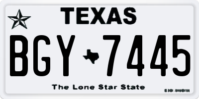 TX license plate BGY7445