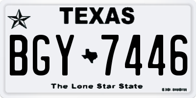 TX license plate BGY7446