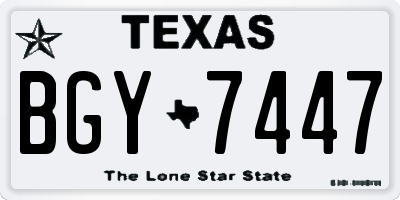TX license plate BGY7447