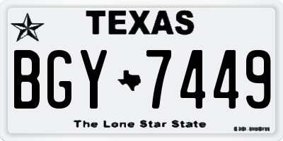 TX license plate BGY7449