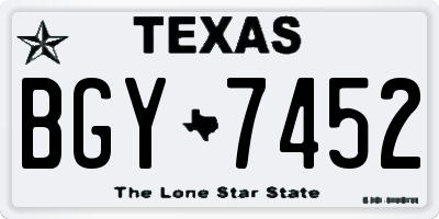 TX license plate BGY7452