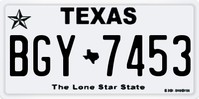 TX license plate BGY7453