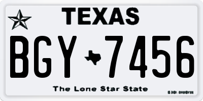 TX license plate BGY7456