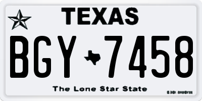 TX license plate BGY7458
