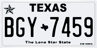 TX license plate BGY7459