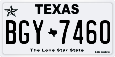 TX license plate BGY7460