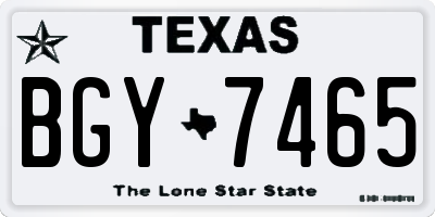 TX license plate BGY7465