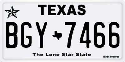 TX license plate BGY7466