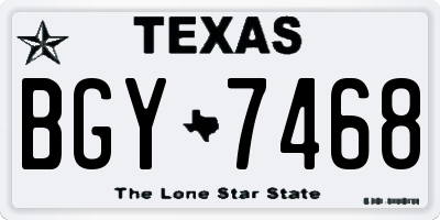 TX license plate BGY7468