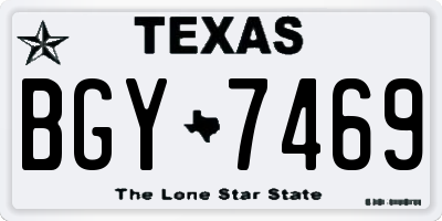 TX license plate BGY7469