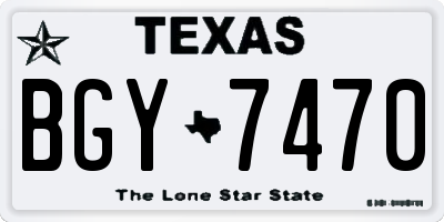 TX license plate BGY7470