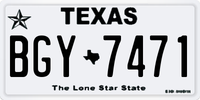 TX license plate BGY7471