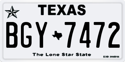 TX license plate BGY7472