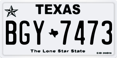 TX license plate BGY7473