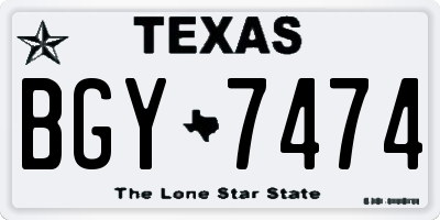 TX license plate BGY7474
