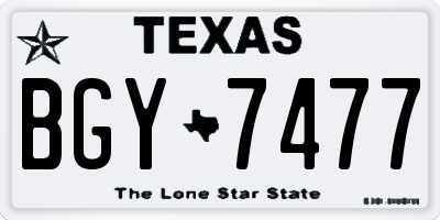 TX license plate BGY7477