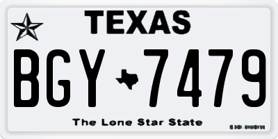 TX license plate BGY7479