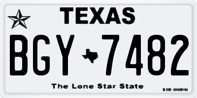 TX license plate BGY7482
