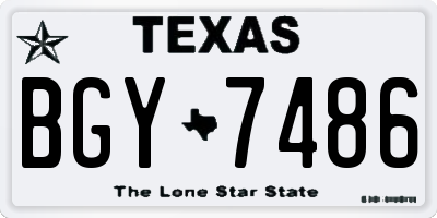 TX license plate BGY7486