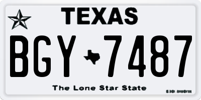 TX license plate BGY7487
