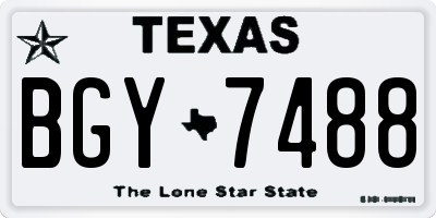 TX license plate BGY7488