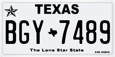 TX license plate BGY7489