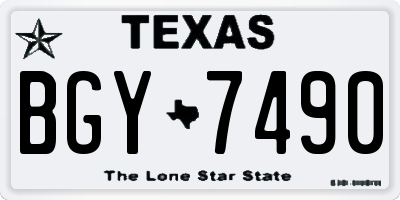 TX license plate BGY7490