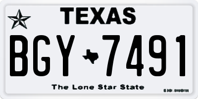 TX license plate BGY7491