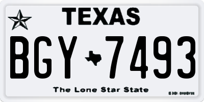 TX license plate BGY7493