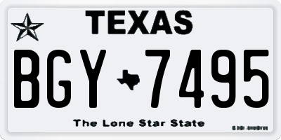 TX license plate BGY7495