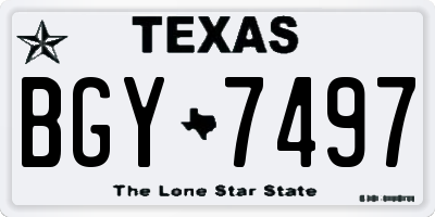 TX license plate BGY7497
