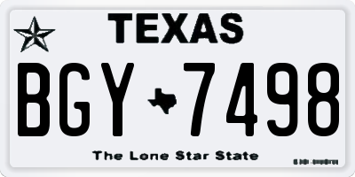 TX license plate BGY7498