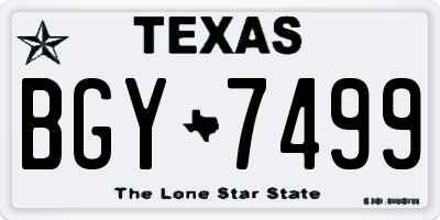 TX license plate BGY7499