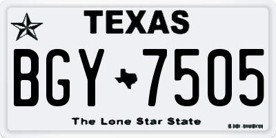 TX license plate BGY7505