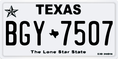 TX license plate BGY7507